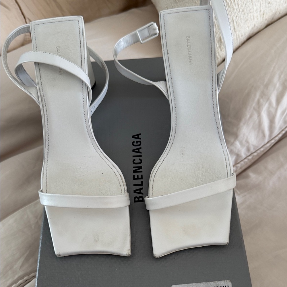 Balenciaga White Heeled Sandals